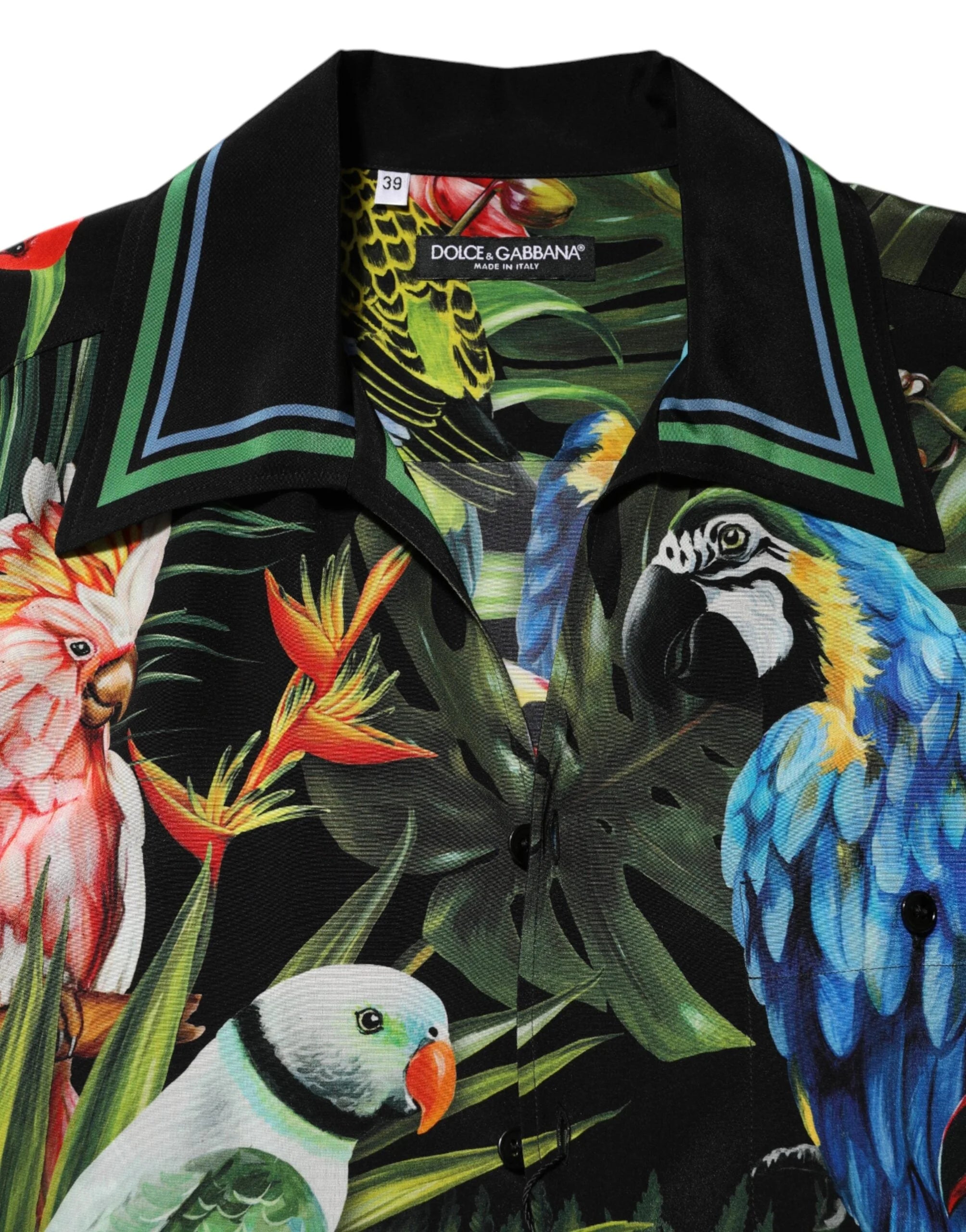 Dolce & Gabbana Multicolor Parrot Print Lounge Casual Shirt - Shirts