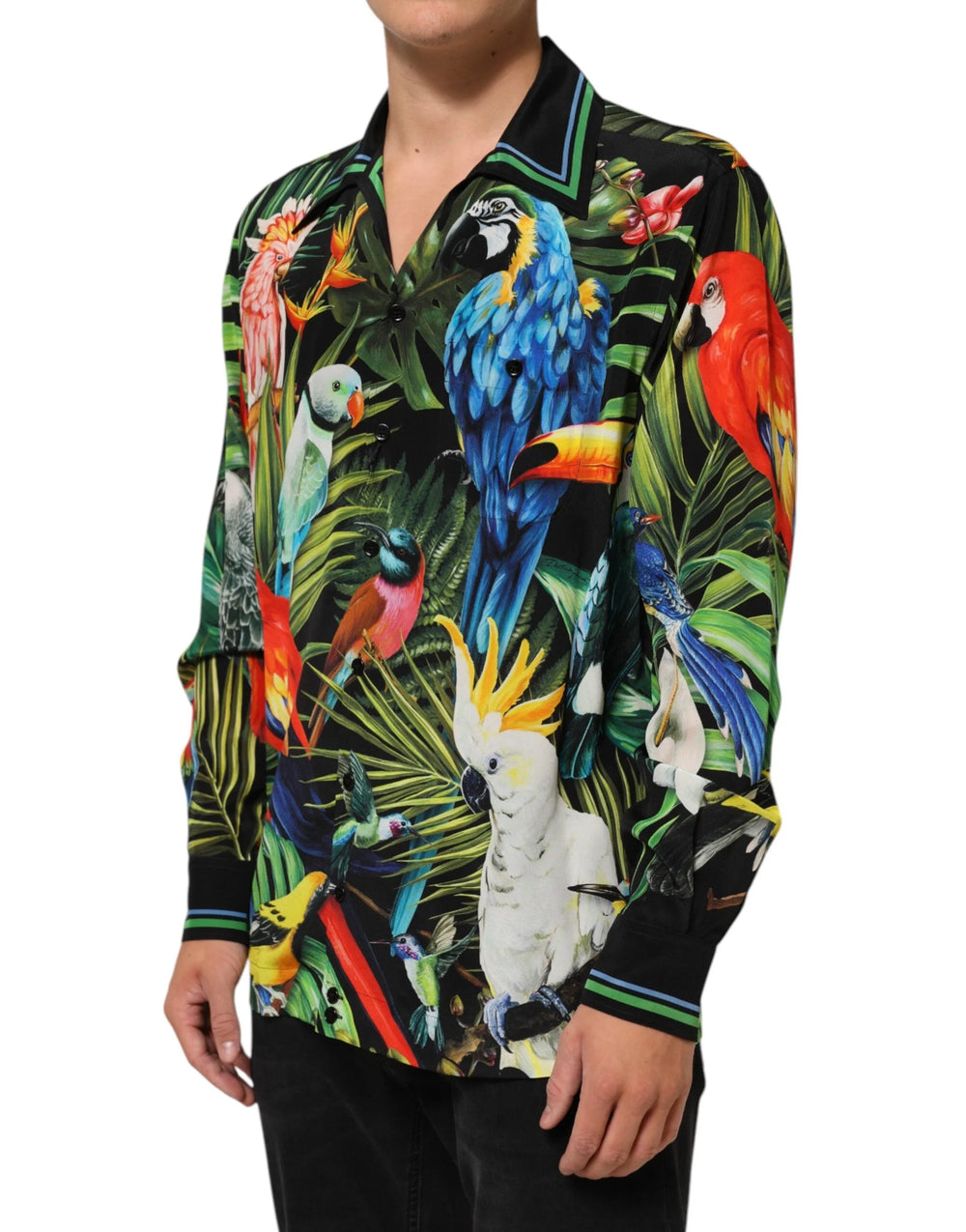 Dolce & Gabbana Multicolor Parrot Print Lounge Casual Shirt - Shirts