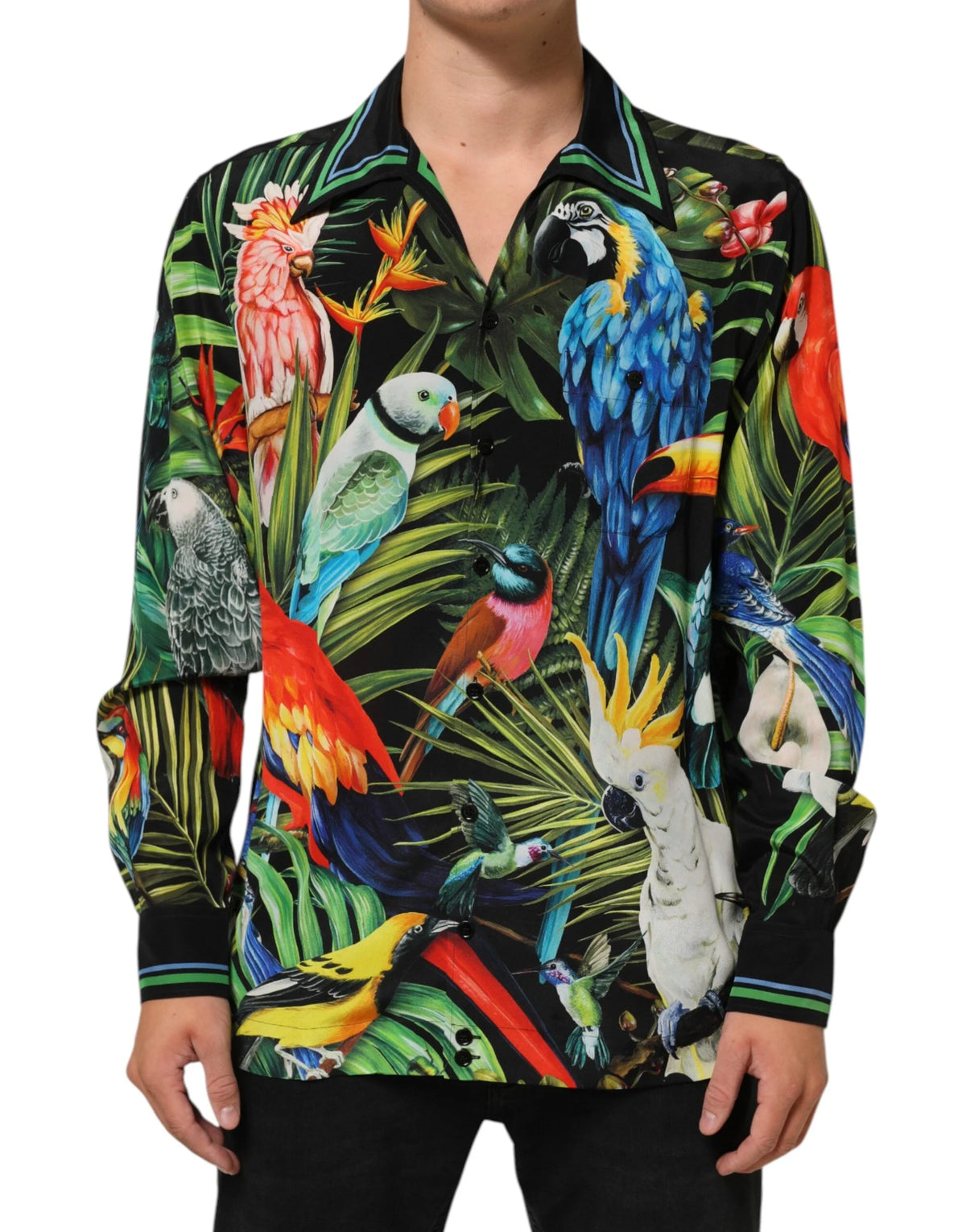Dolce & Gabbana Multicolor Parrot Print Lounge Casual Shirt - Shirts