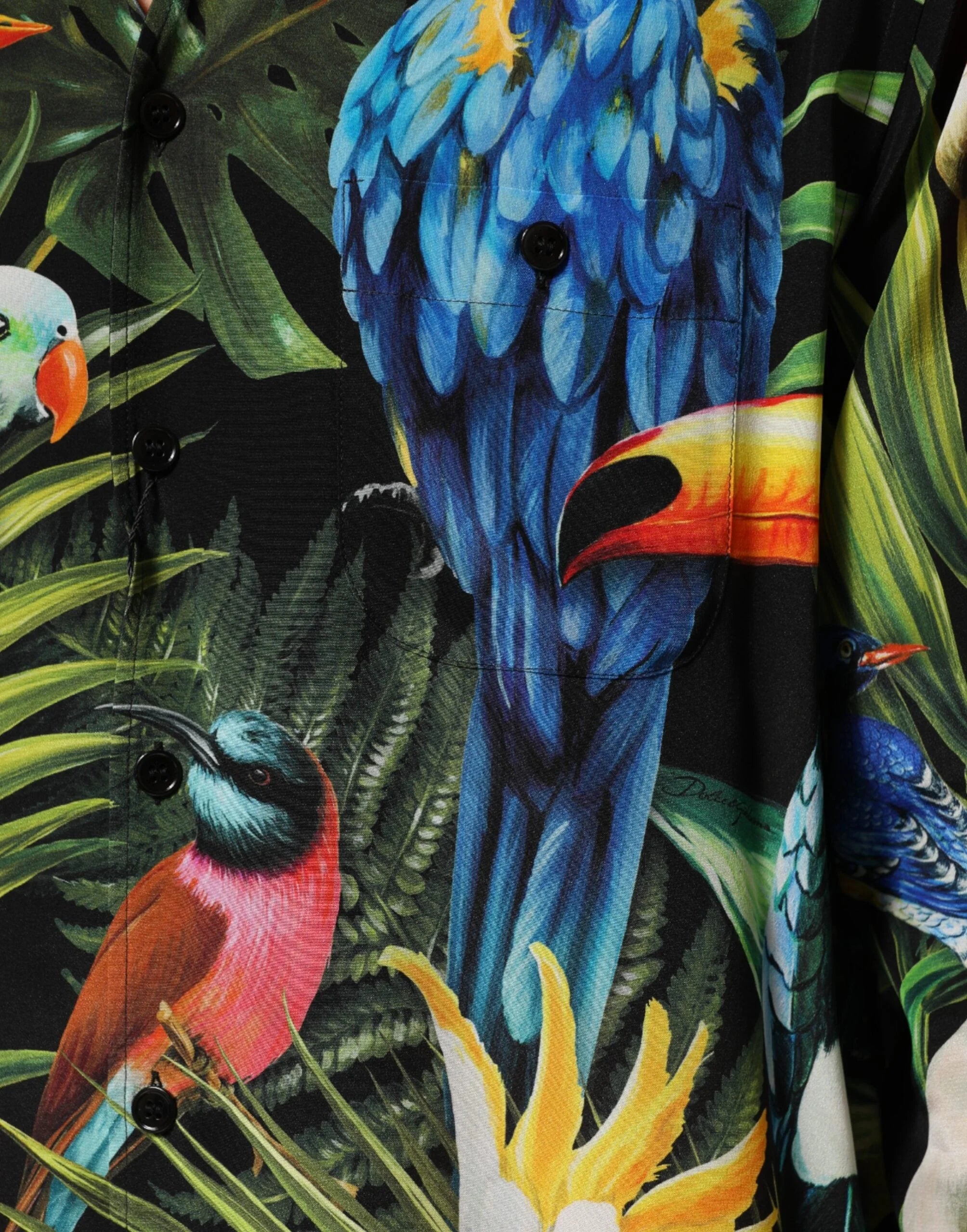 Dolce & Gabbana Multicolor Parrot Print Lounge Casual Shirt - Shirts