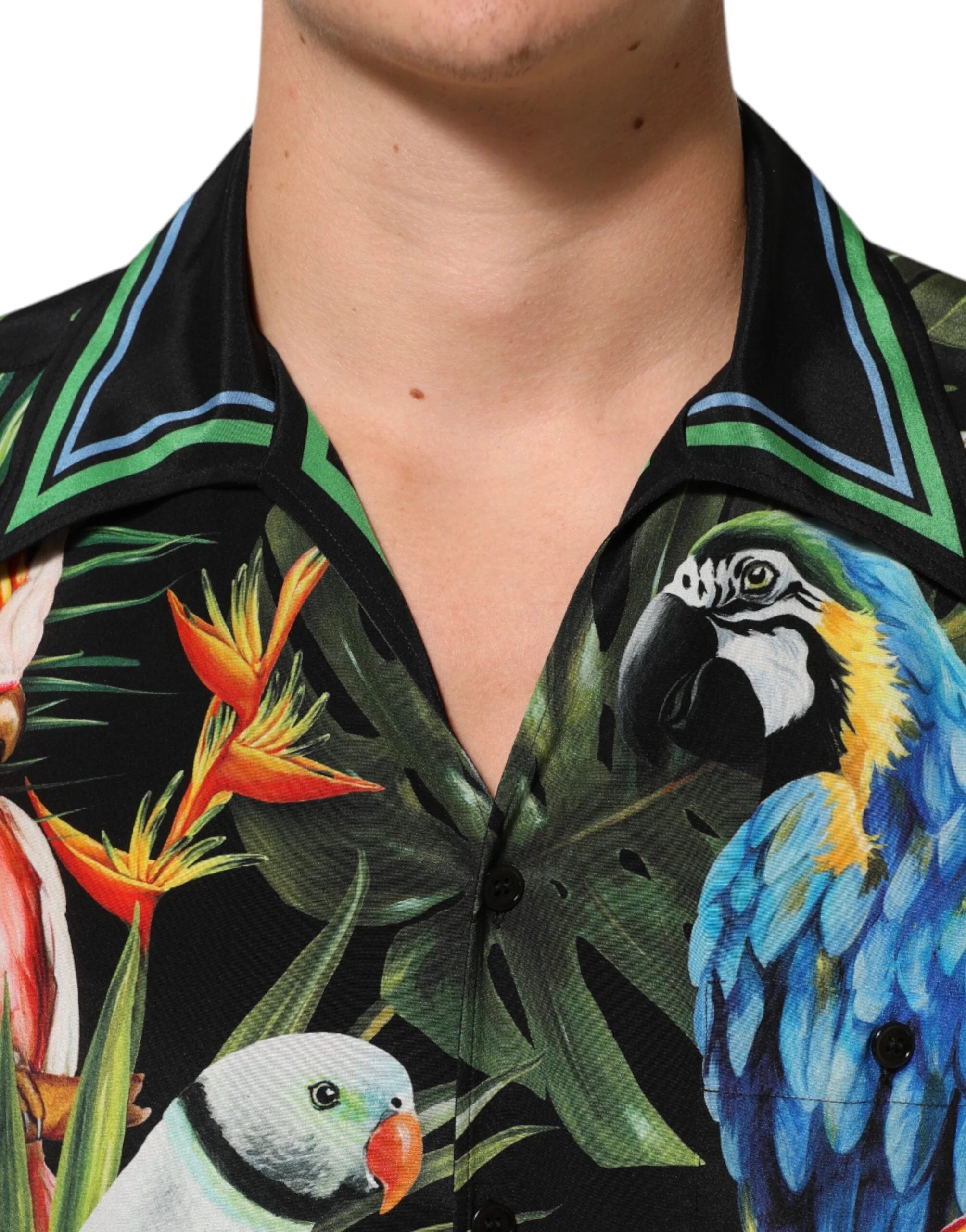 Dolce & Gabbana Multicolor Parrot Print Lounge Casual Shirt - Shirts