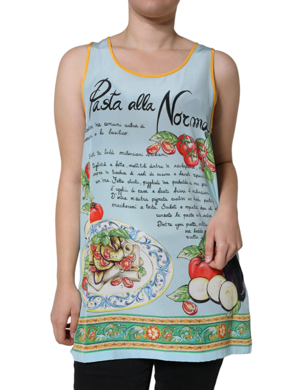 Dolce & Gabbana Multicolor Pasta Alla Norma Print Tank Top - IT40|S - Tank Tops