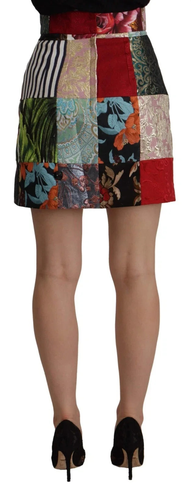 Dolce & Gabbana Multicolor Patchwork A-line Polyester Skirt - IT38 | XS - Skirts