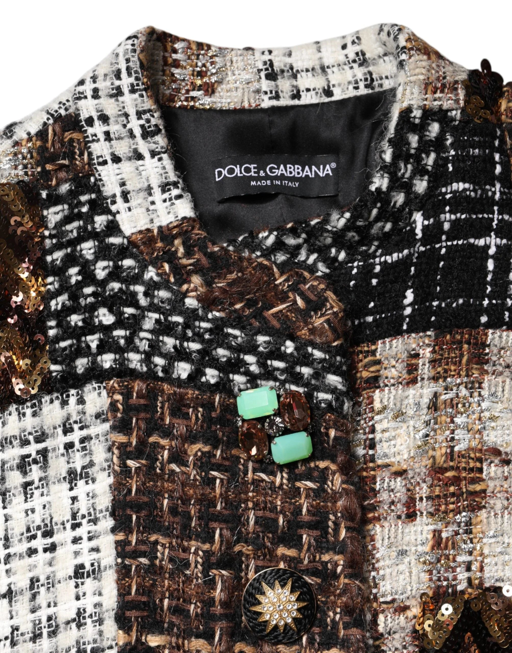 Dolce & Gabbana Multicolor Patchwork Button Down Jacket - Coats & Jackets