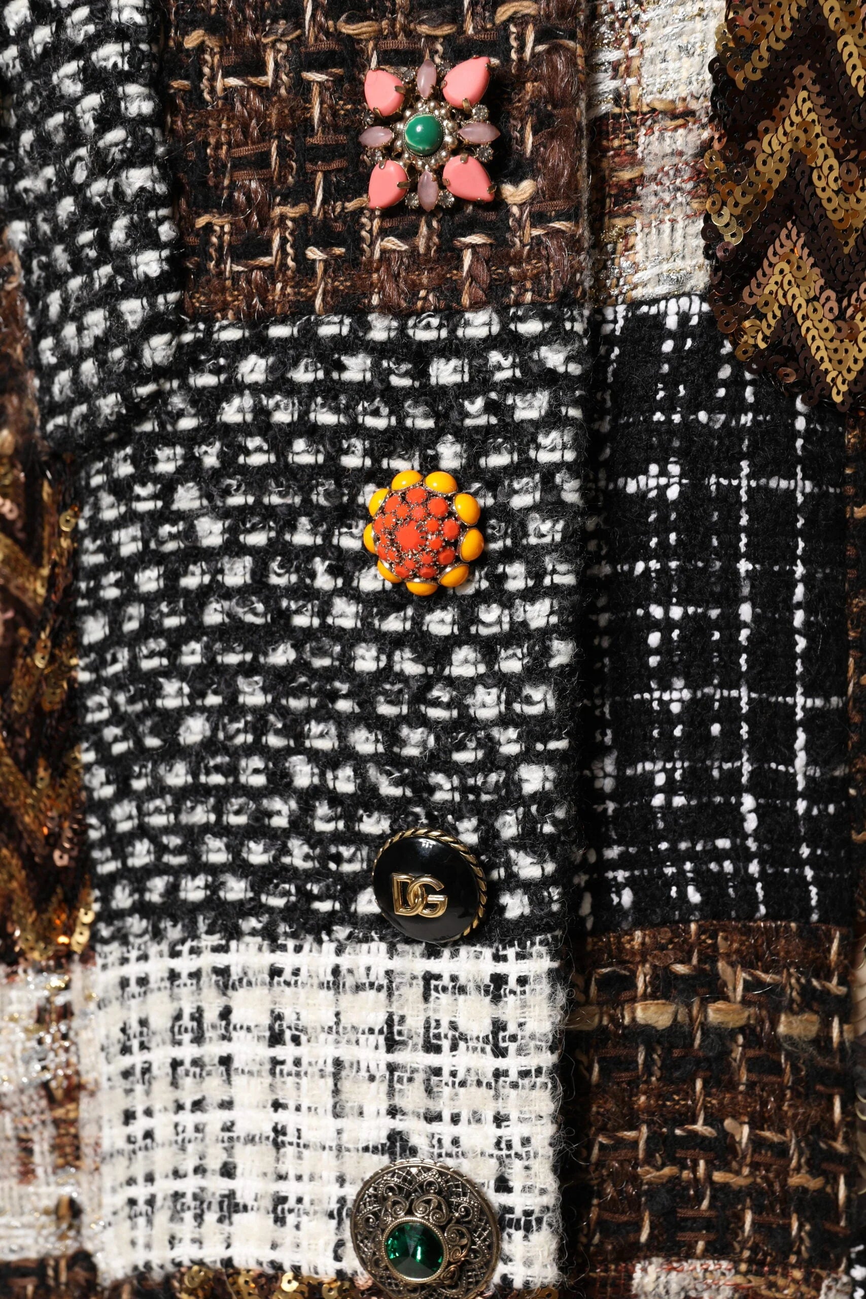 Dolce & Gabbana Multicolor Patchwork Button Down Jacket - Coats & Jackets