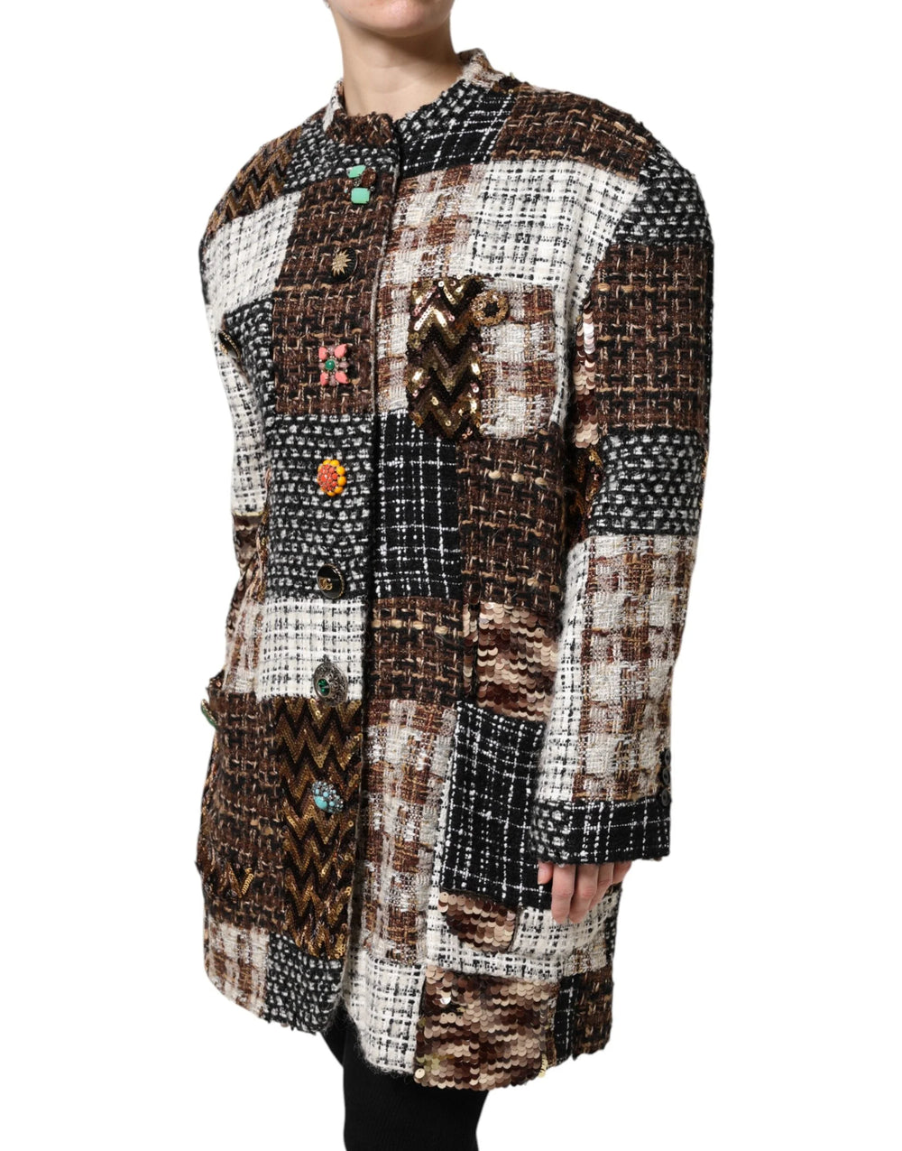 Dolce & Gabbana Multicolor Patchwork Button Down Jacket - Coats & Jackets