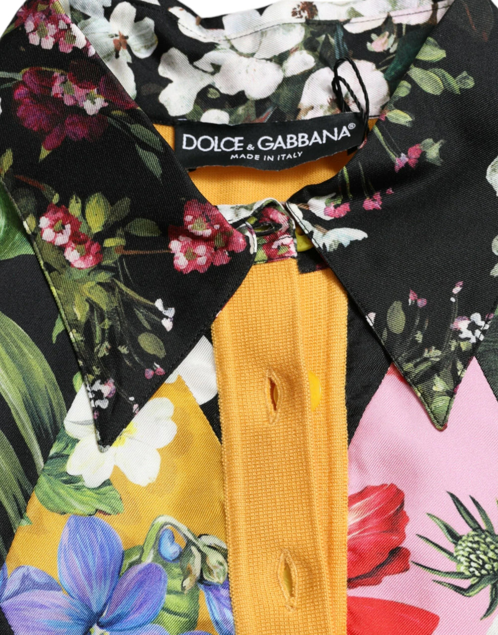 Dolce & Gabbana Multicolor Patchwork Cashmere Henley Sweater - Sweaters