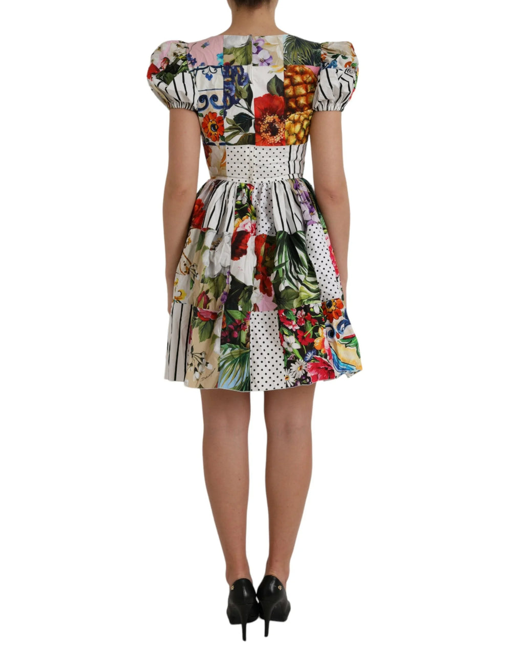 Dolce & Gabbana Multicolor Patchwork Cotton Aline Mini Dress - IT38 | XS - Dresses
