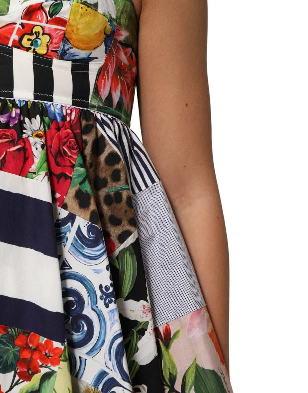 Dolce & Gabbana Multicolor Patchwork Cotton AlineMini Dress - IT36|XXS - Dresses