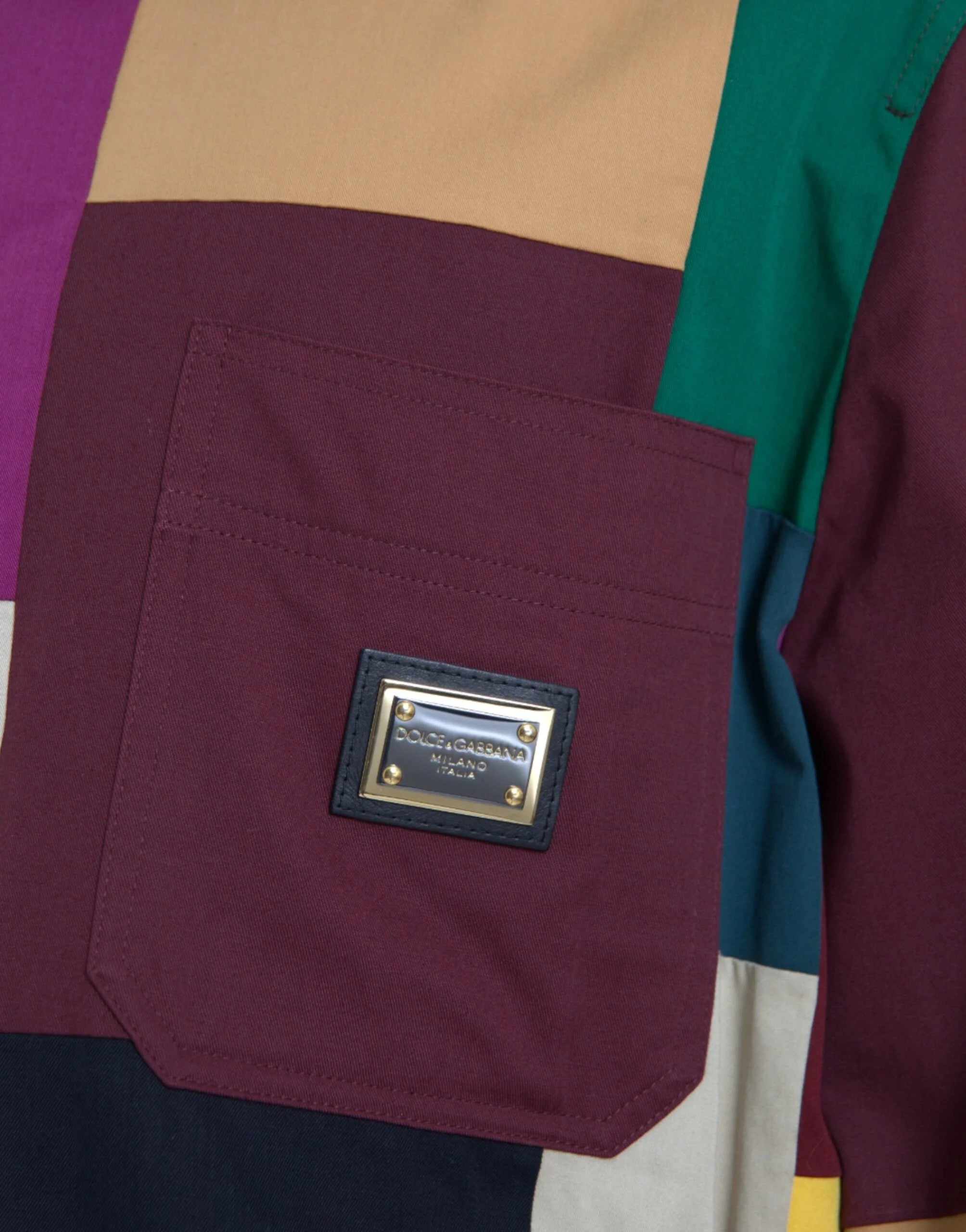 Dolce & Gabbana Multicolor Patchwork Cotton Collared Jacket - IT48 | M - Trucker Jackets