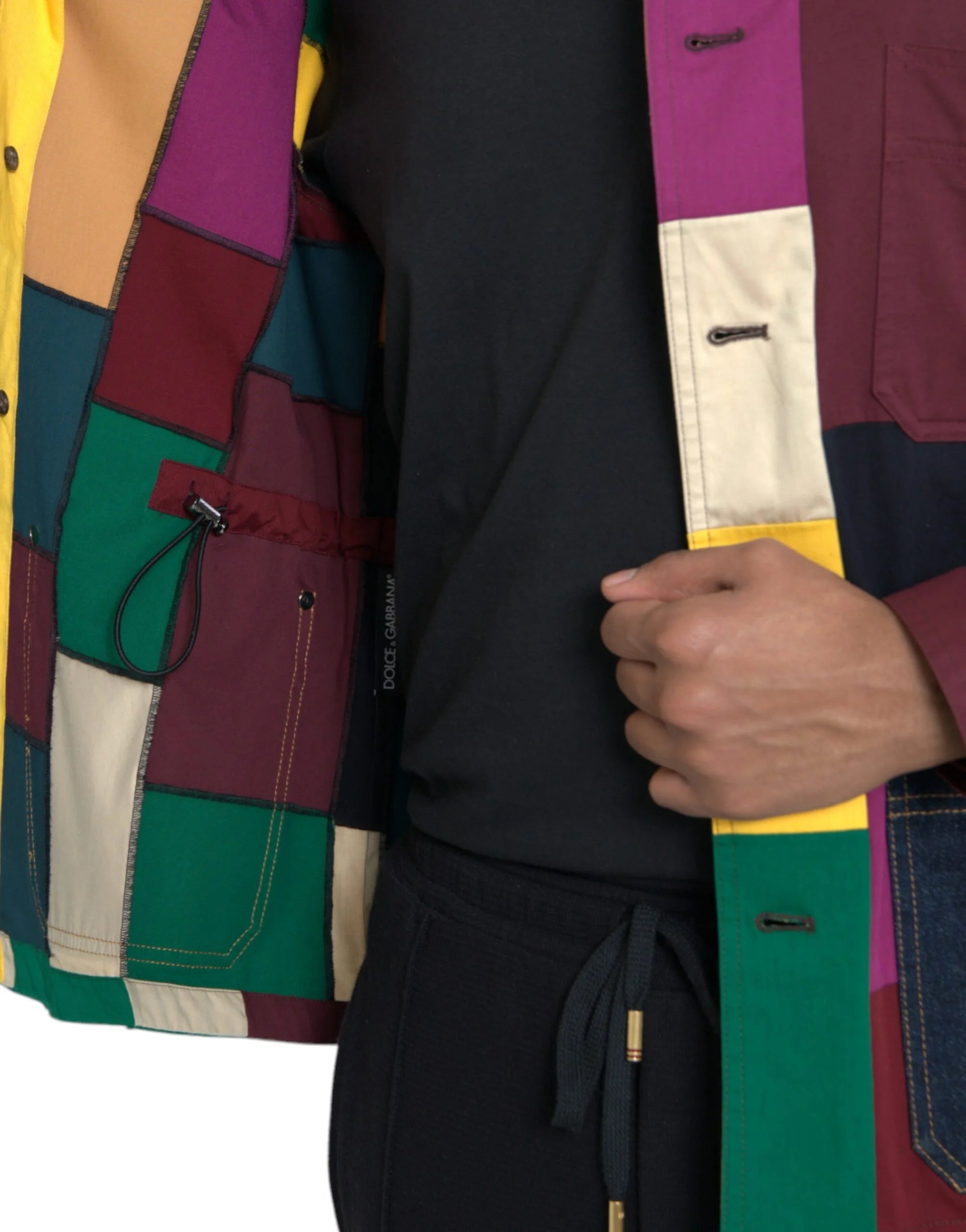 Dolce & Gabbana Multicolor Patchwork Cotton Collared Jacket - IT48 | M - Trucker Jackets
