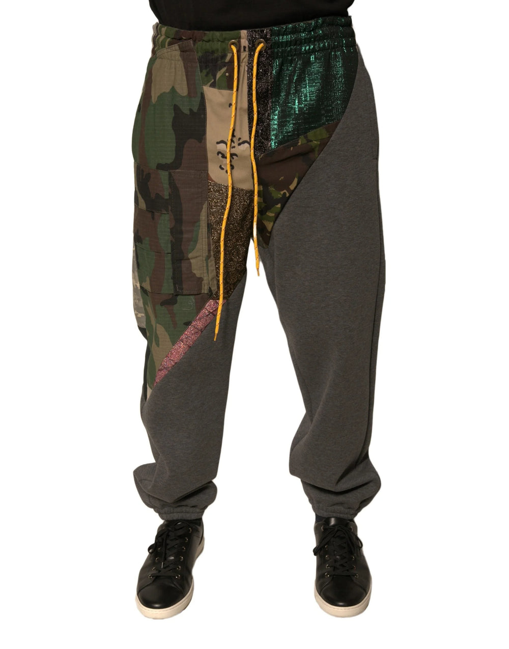 Dolce & Gabbana Multicolor Patchwork Cotton Jogger Sweatpants Pants - IT48 | M - Joggers