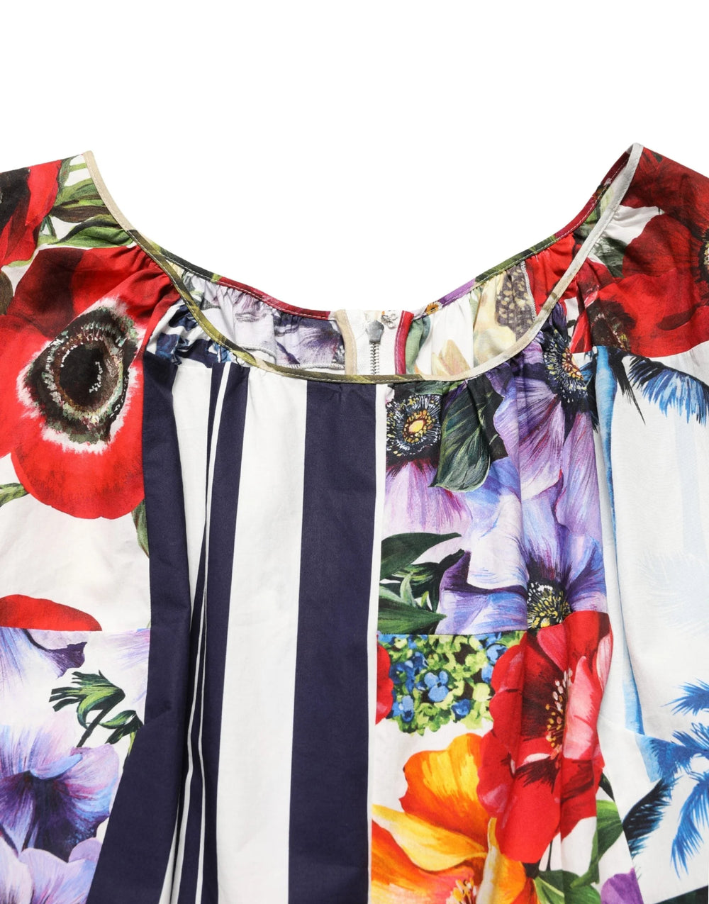 Dolce & Gabbana Multicolor Patchwork Cotton Poplin Mini Dress - IT40|S