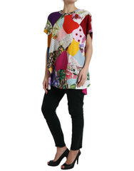 Dolce & Gabbana Multicolor Patchwork Cotton Silk Blouse Top - Blouses