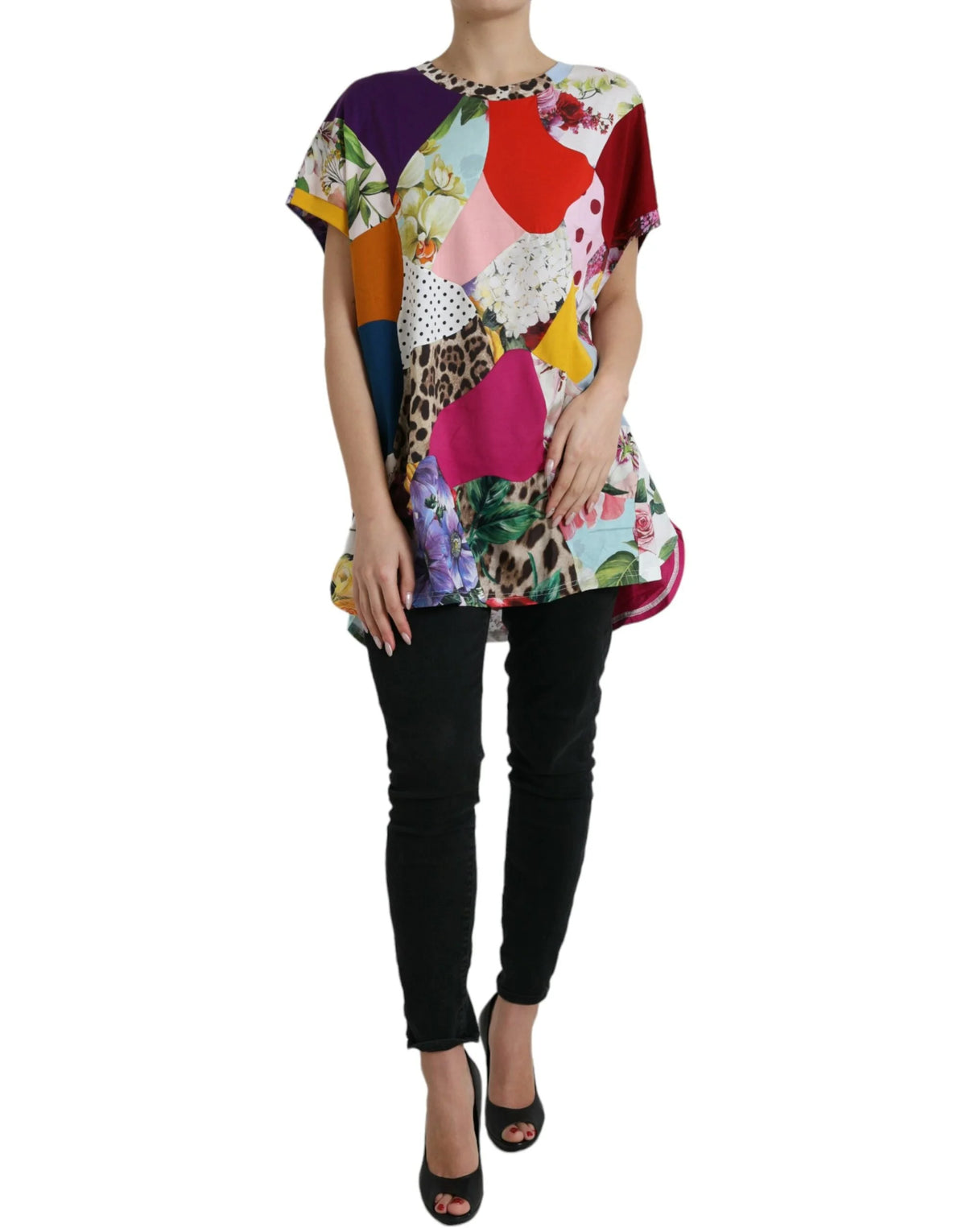 Dolce & Gabbana Multicolor Patchwork Cotton Silk Blouse Top - Blouses