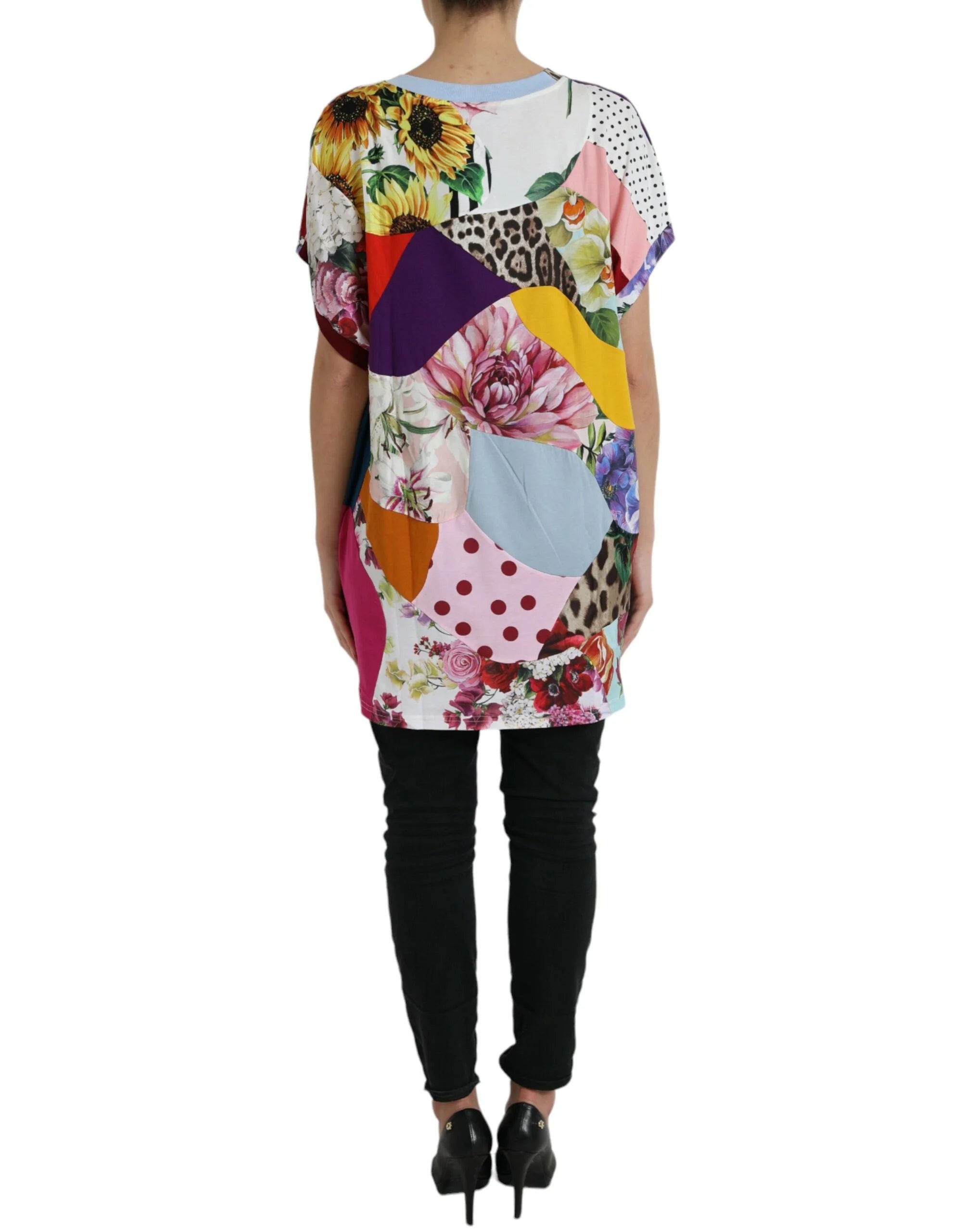 Dolce & Gabbana Multicolor Patchwork Cotton Silk Blouse Top - Blouses