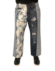 Dolce & Gabbana Multicolor Patchwork Cotton Straight Men Denim Jeans - IT46 | S - Jeans