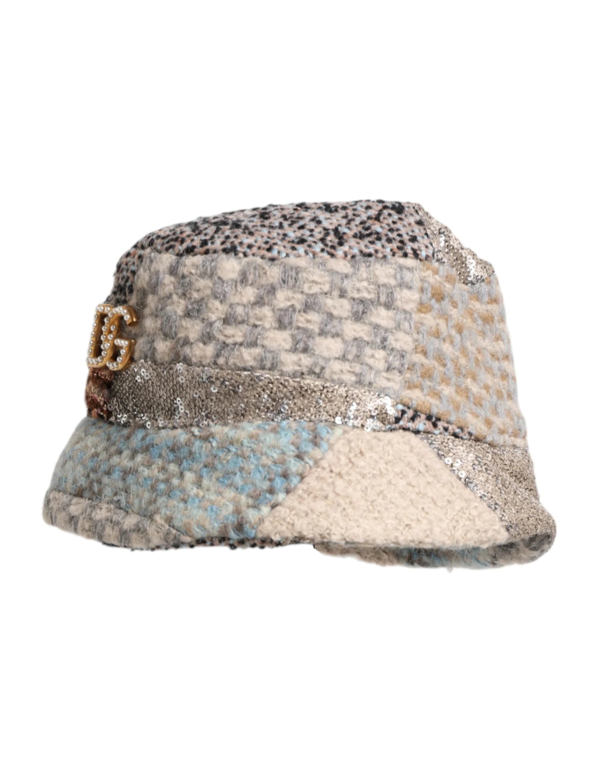 Dolce & Gabbana Multicolor Patchwork Embellished Bucket Hat - 57 cm|S - Bucket Hats