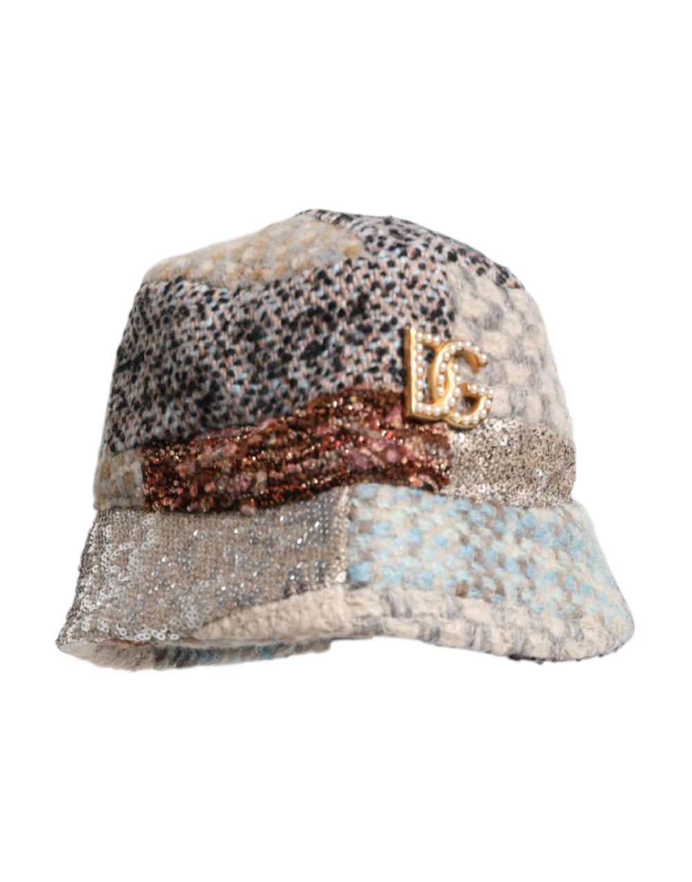 Dolce & Gabbana Multicolor Patchwork Embellished Bucket Hat - 57 cm|S - Bucket Hats