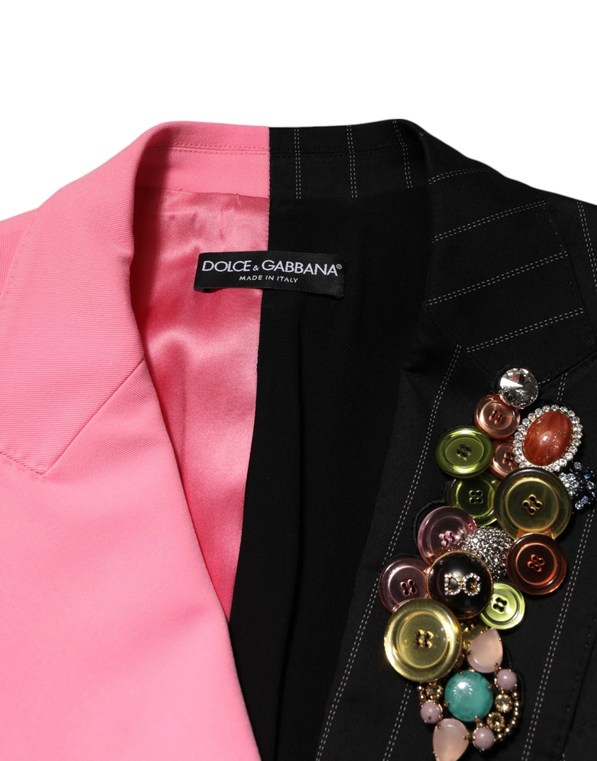 Dolce & Gabbana Multicolor Patchwork Embellished Coat Jacket - Sport Jackets