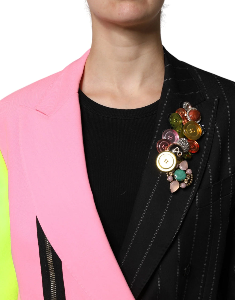 Dolce & Gabbana Multicolor Patchwork Embellished Coat Jacket - Sport Jackets