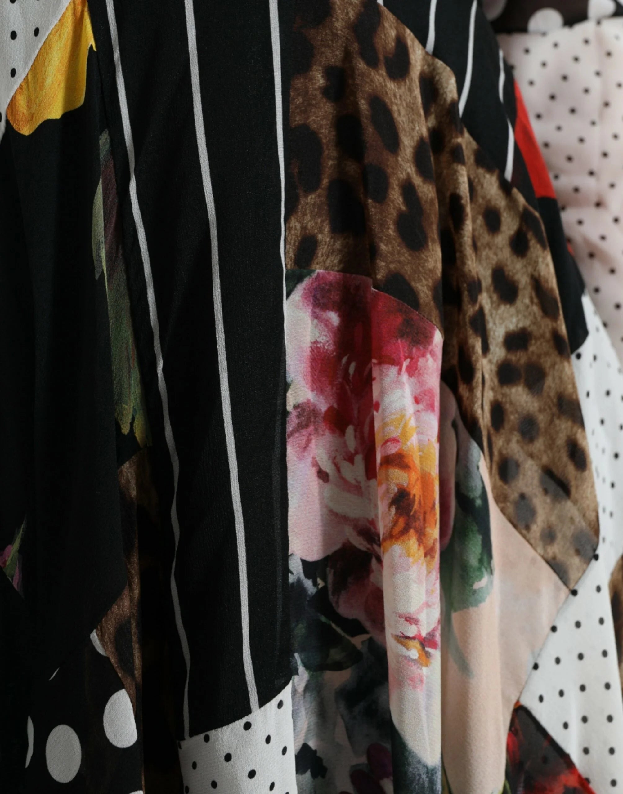 Dolce & Gabbana Multicolor Patchwork Floral Leopard Dress - IT36|XXS - Dresses