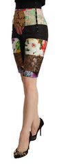 Dolce & Gabbana Multicolor Patchwork High Waist Cropped Pants - Shorts