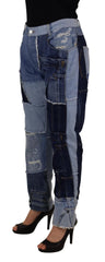 Dolce & Gabbana Multicolor Patchwork High Waist Denim Jeans - IT46|XL - Jeans