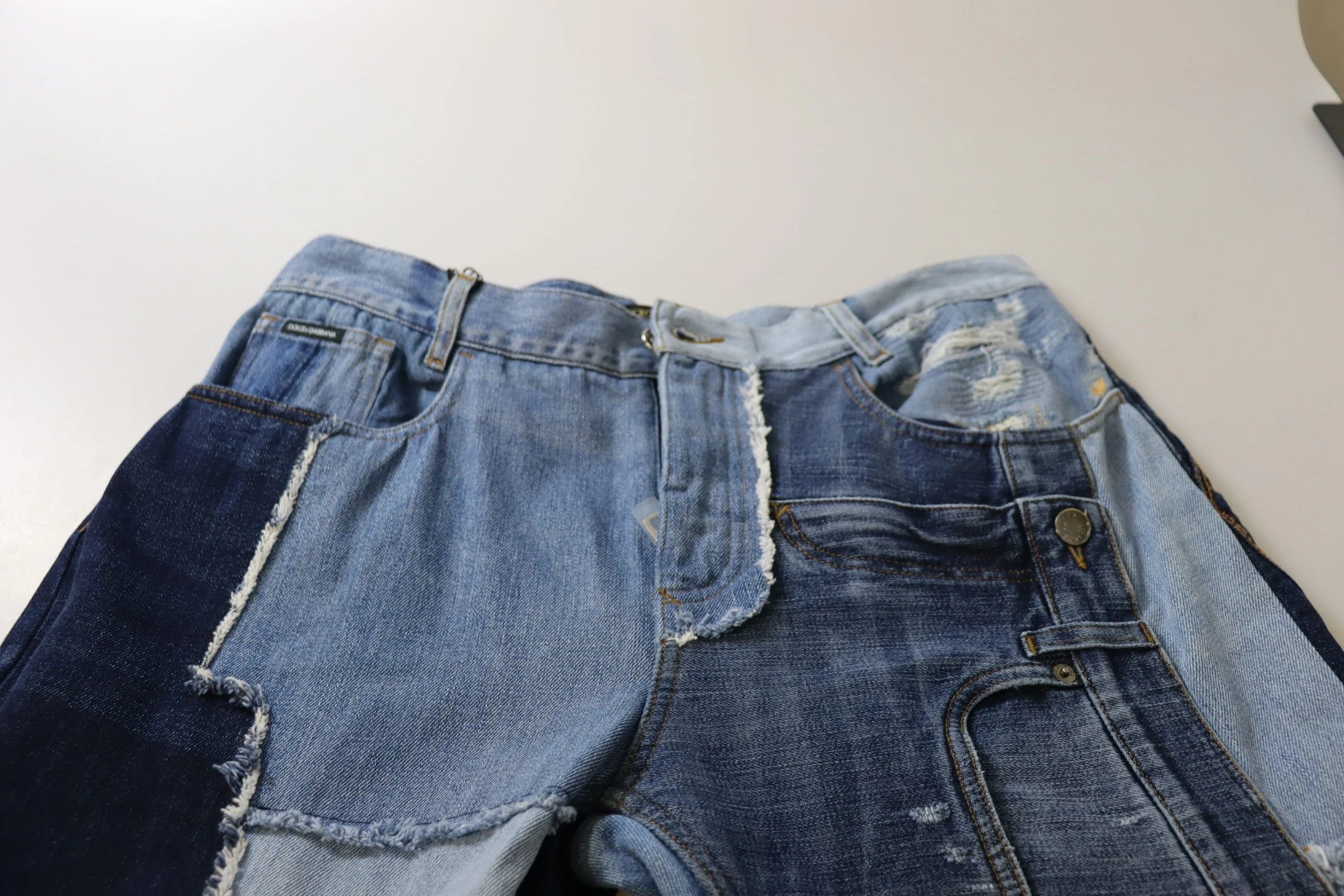 Dolce & Gabbana Multicolor Patchwork High Waist Denim Jeans - IT46|XL - Jeans