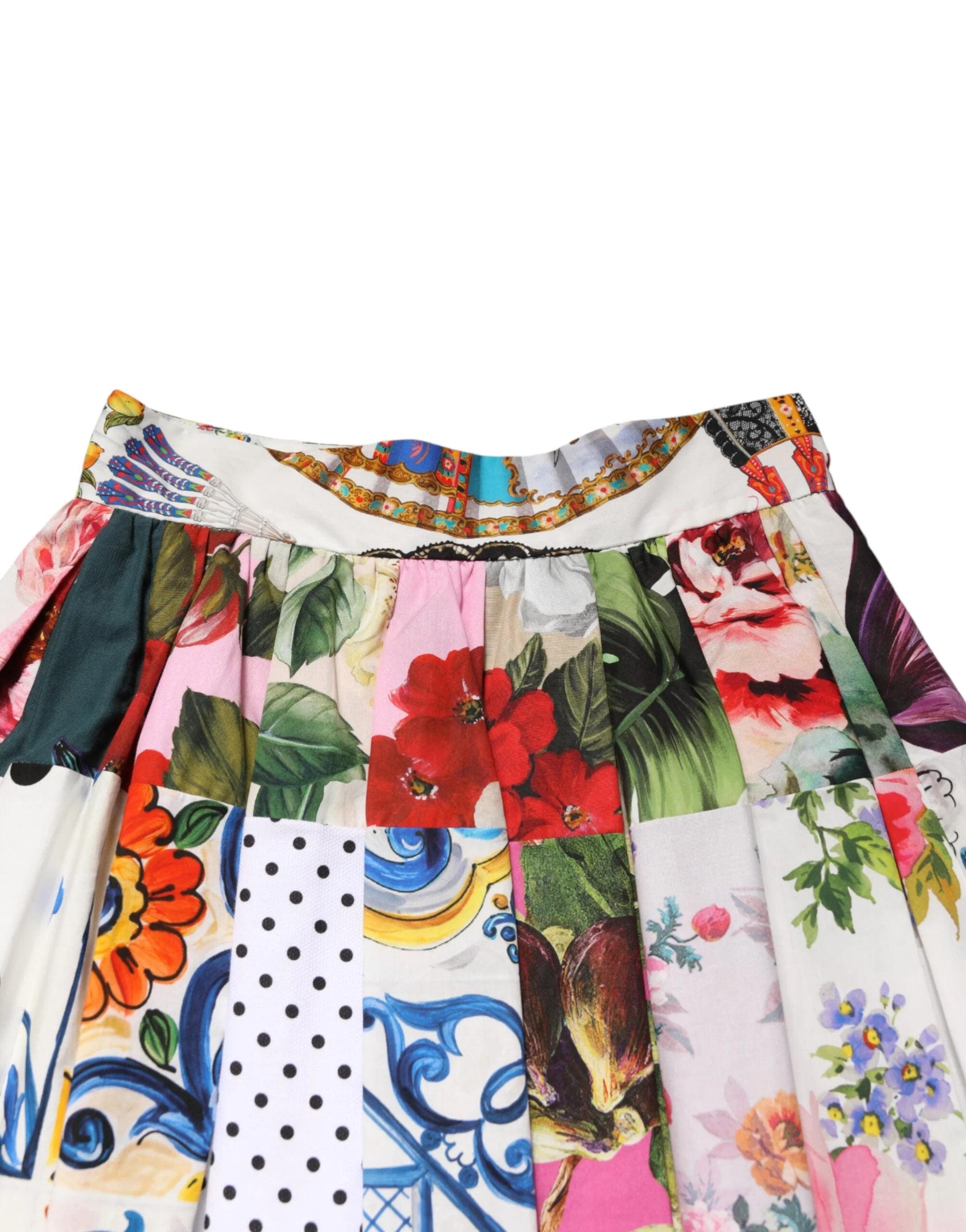 Dolce & Gabbana Multicolor Patchwork High Waist Midi Skirt - IT38 | XS