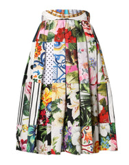 Dolce & Gabbana Multicolor Patchwork High Waist Midi Skirt - IT38 | XS