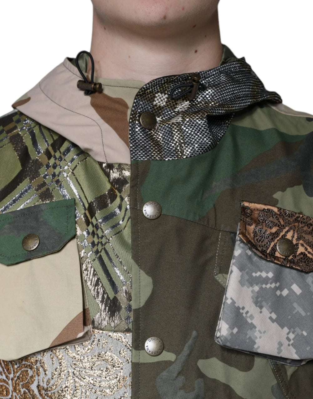 Dolce & Gabbana Multicolor Patchwork Hooded Vest Jacket - IT52 | XL - Vests