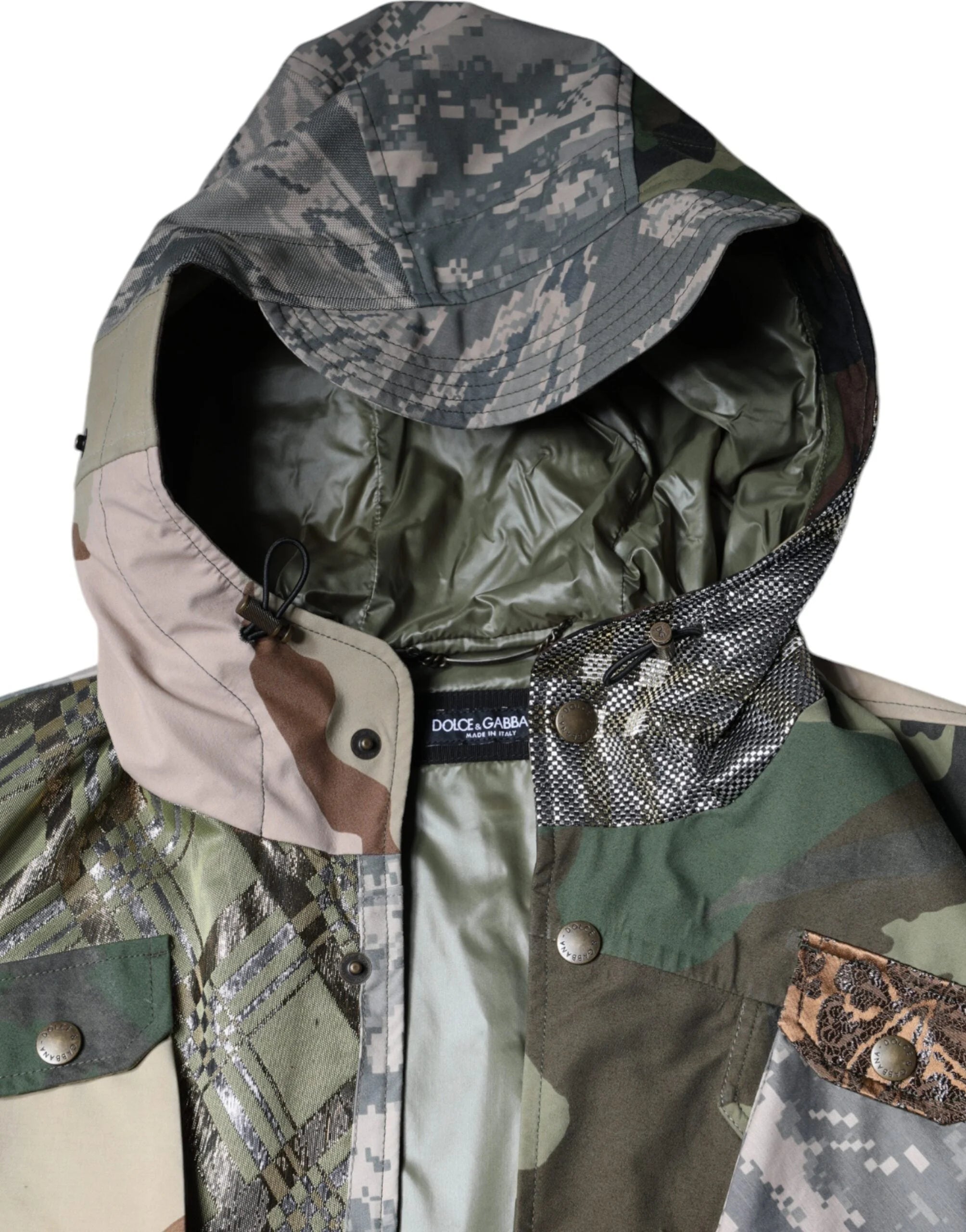 Dolce & Gabbana Multicolor Patchwork Hooded Vest Jacket - IT52 | XL - Vests