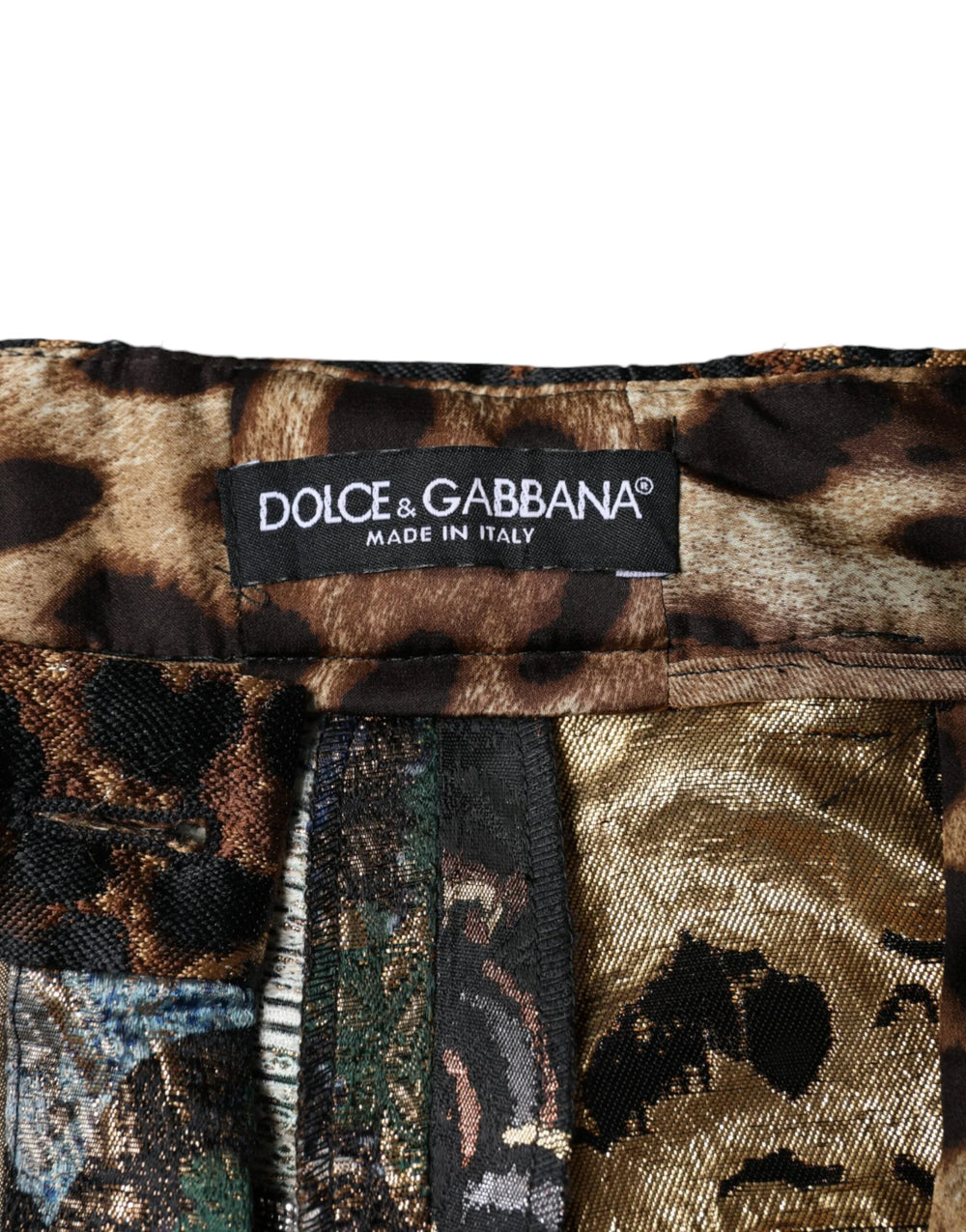 Dolce & Gabbana Multicolor Patchwork Jacquard High Waist Pants - Trousers