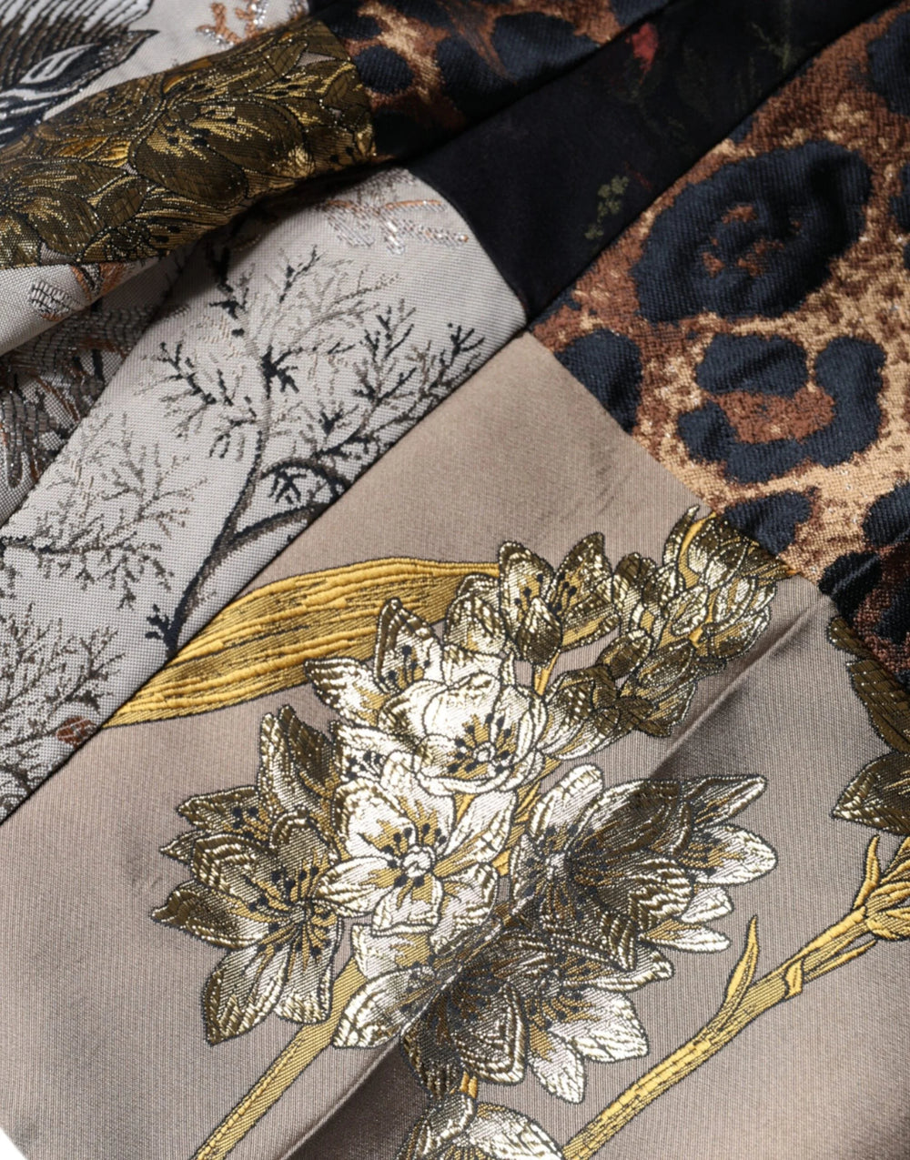 Dolce & Gabbana Multicolor Patchwork Jacquard High Waist Pants - Trousers