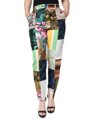 Dolce & Gabbana Multicolor Patchwork Jacquard High Waist Pants - IT42|M - Trousers