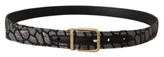 Dolce & Gabbana Multicolor Patchwork Leather Gold Jaquard Belt - 90 cm / 36 Inches - Belts