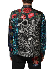 Dolce & Gabbana Multicolor Patchwork Long Sleeves Silk Shirt - IT39 | S - Shirts