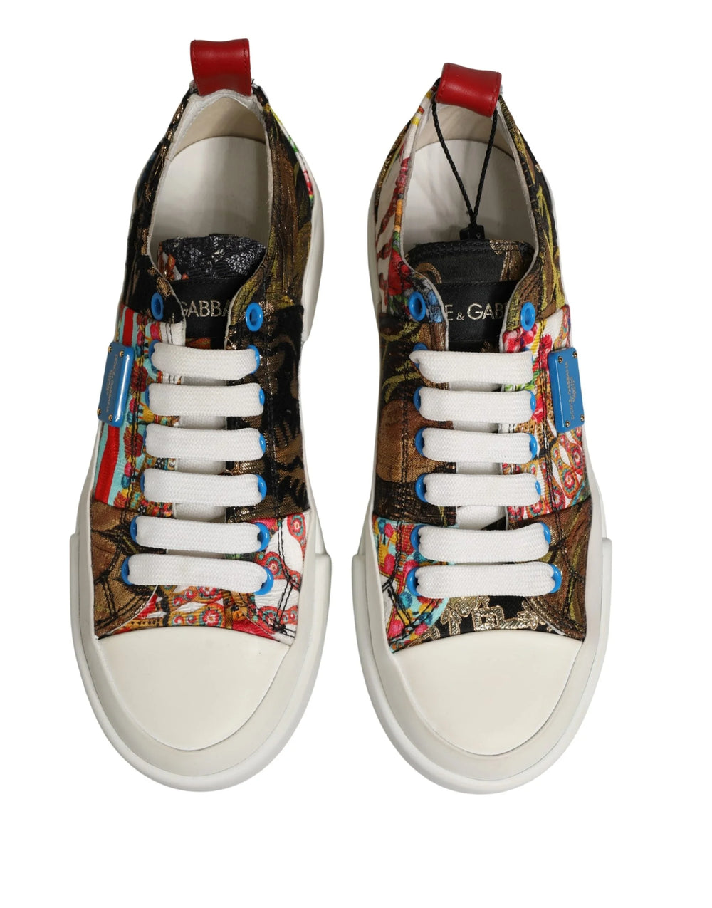 Dolce & Gabbana Multicolor Patchwork Low Top Sneakers Shoes - EU35/US4.5