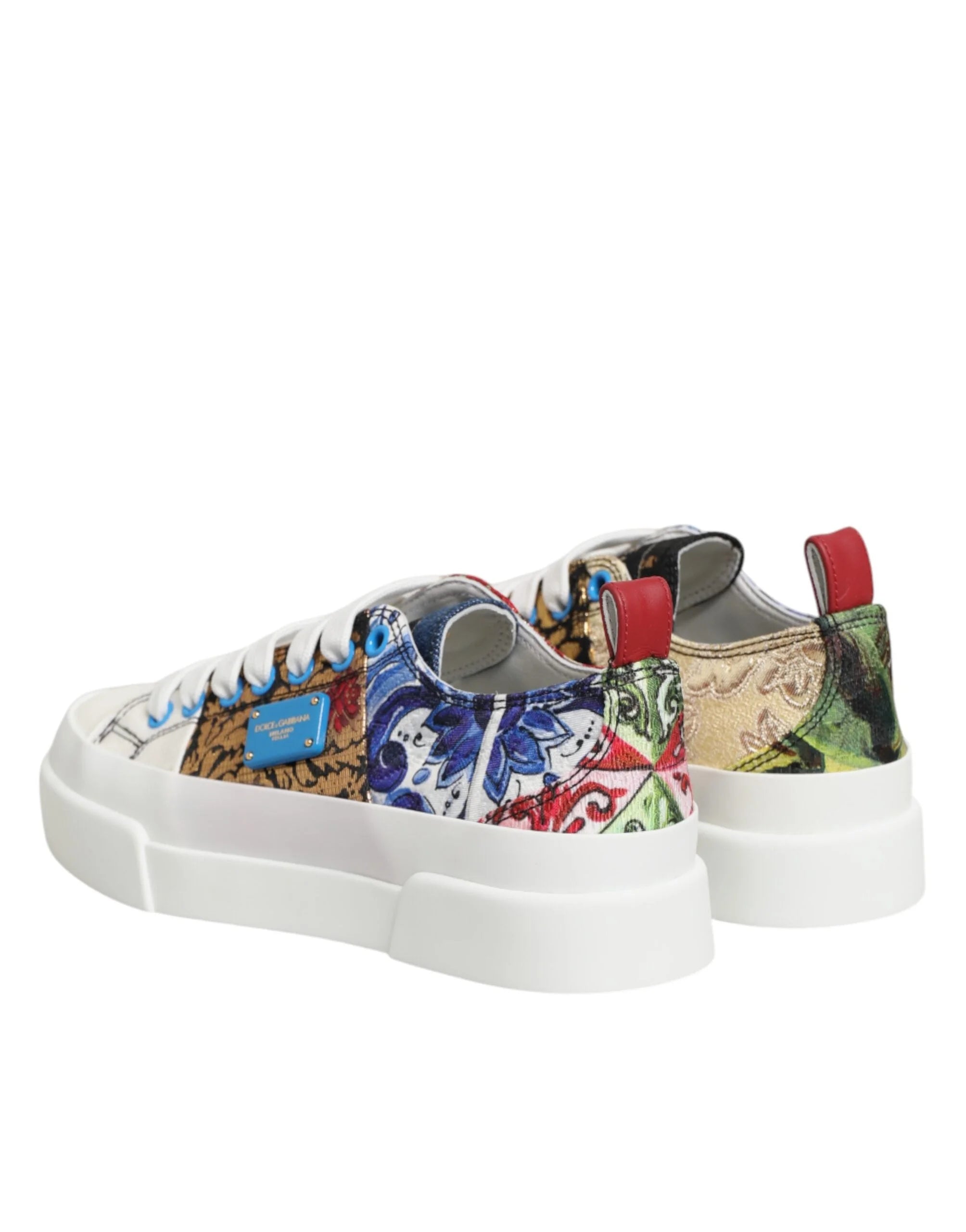Dolce & Gabbana Multicolor Patchwork Low Top Sneakers Shoes - EU35/US4.5