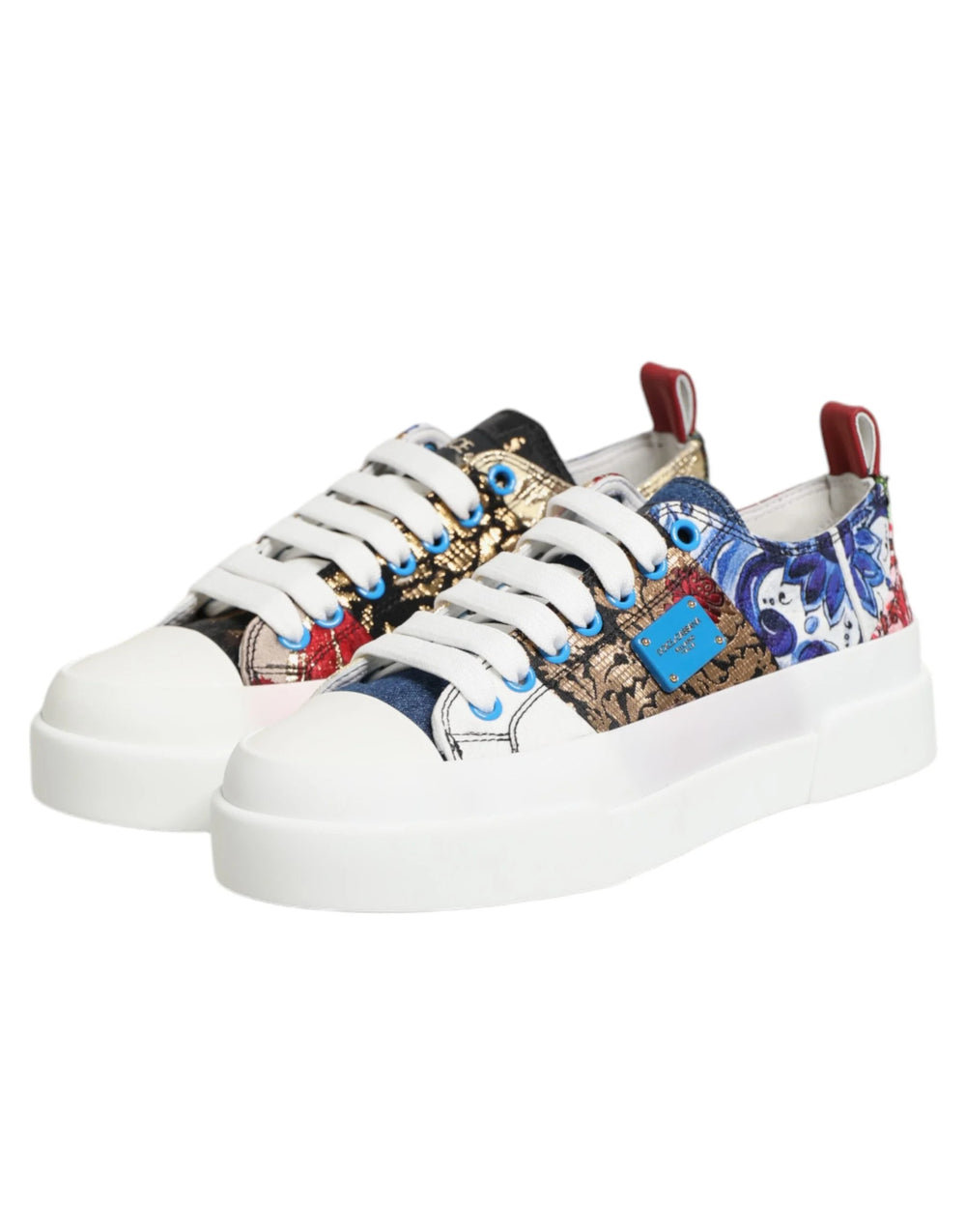 Dolce & Gabbana Multicolor Patchwork Low Top Sneakers Shoes - EU35/US4.5 - Sneakers