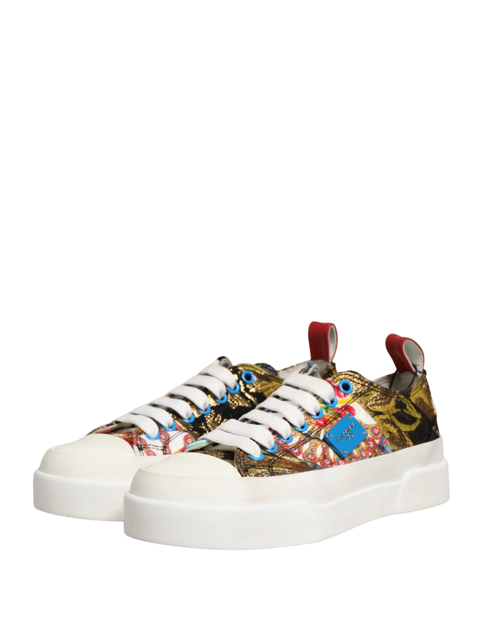 Dolce & Gabbana Multicolor Patchwork Low Top Sneakers Shoes - EU35/US4.5