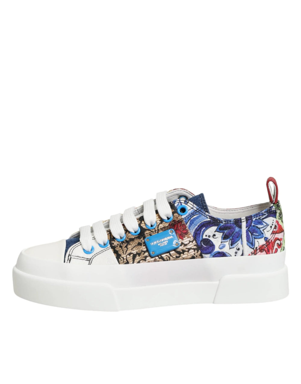 Dolce & Gabbana Multicolor Patchwork Low Top Sneakers Shoes - EU35/US4.5