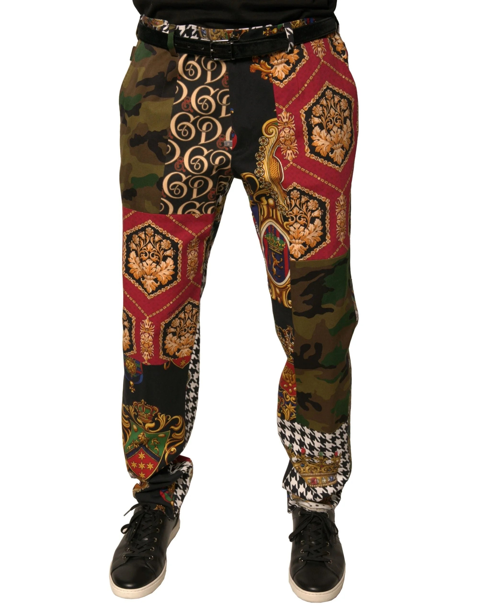Dolce & Gabbana Multicolor Patchwork Men Dress Pants - Trousers