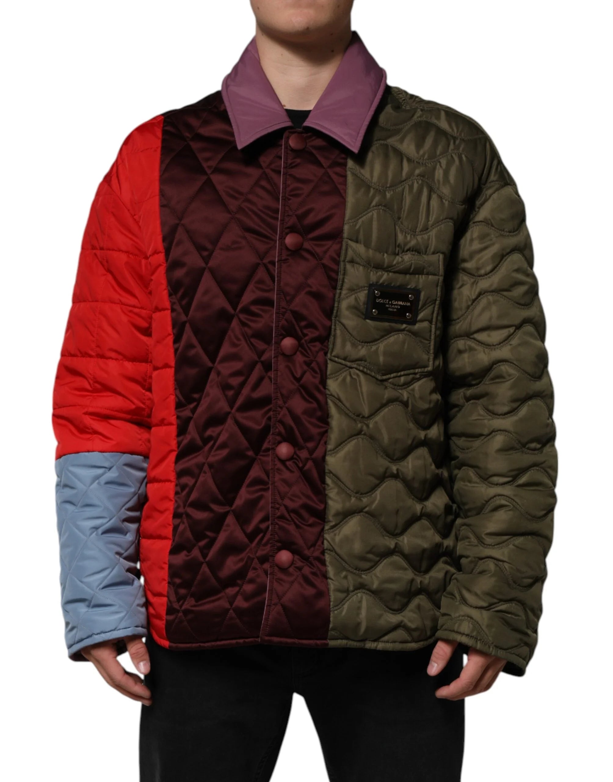 Dolce & Gabbana Multicolor Patchwork PolyesterQuilted Jacket - IT48 | M - Puffer Jackets