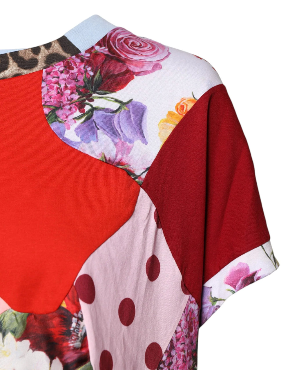 Dolce & Gabbana Multicolor Patchwork Short Sleeve Blouse Top - IT38 | XS - Blouses