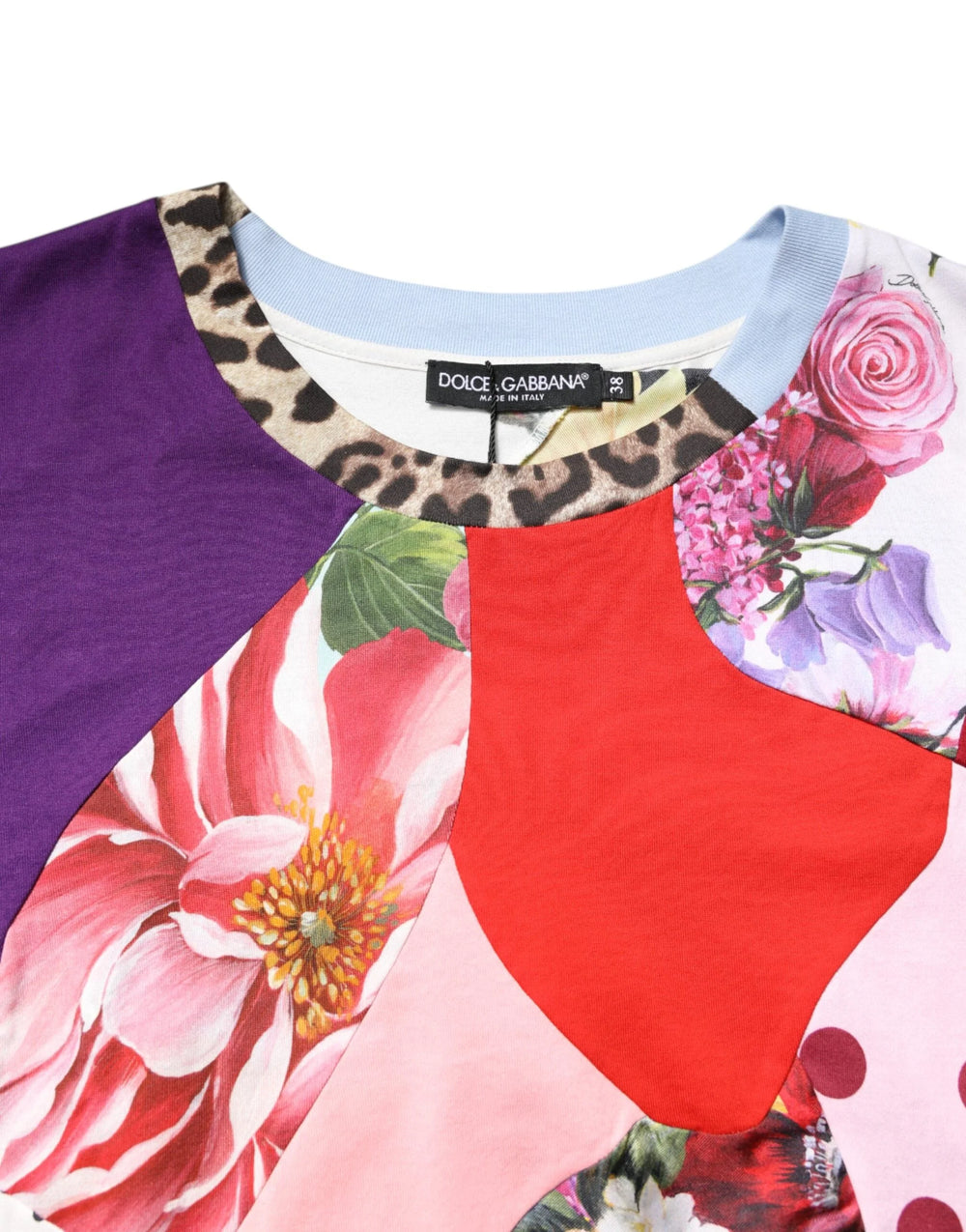 Dolce & Gabbana Multicolor Patchwork Short Sleeve Blouse Top - IT38 | XS - Blouses