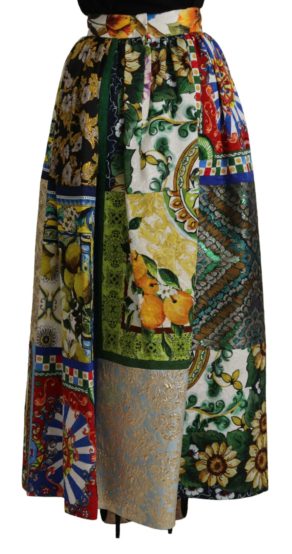 Dolce & Gabbana Multicolor Patchwork Sicily Long Maxi Skirt - IT36 | XS - Skirts
