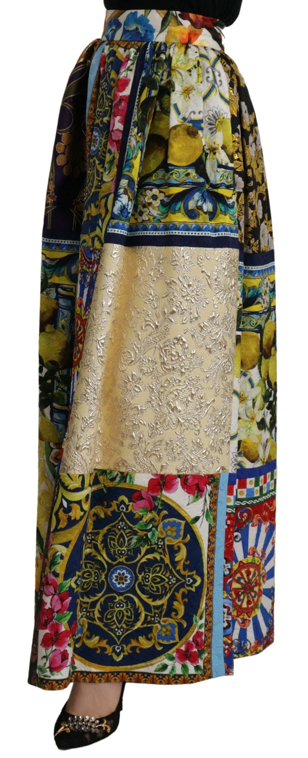 Dolce & Gabbana Multicolor Patchwork Sicily Long Maxi Skirt - IT36 | XS - Skirts