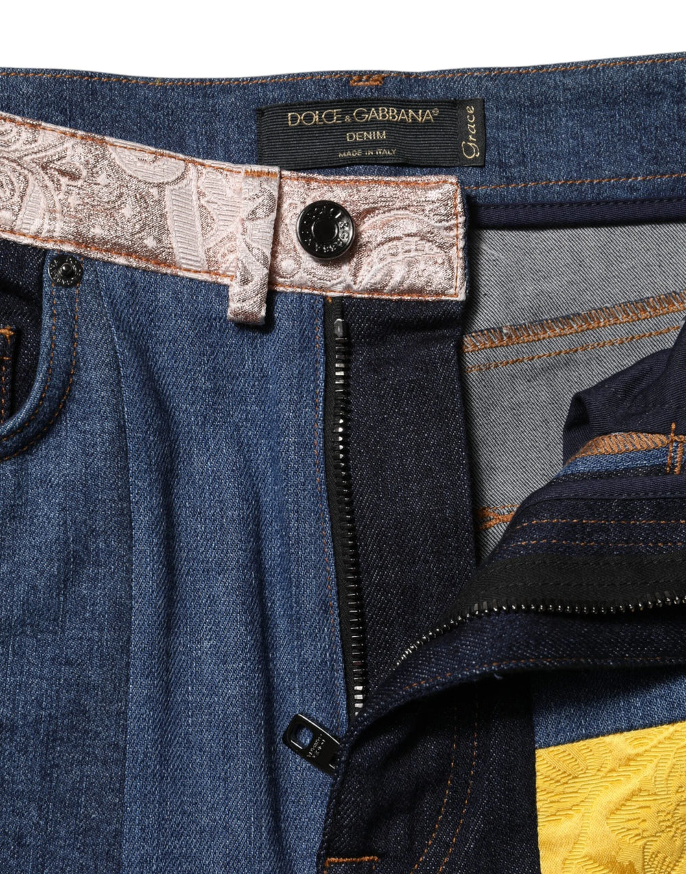 Dolce & Gabbana Multicolor Patchwork Skinny Denim Jeans - Jeans